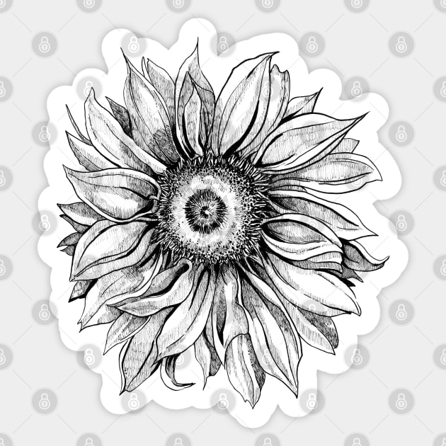 Ink - Sunflower Sticker by artofsuff